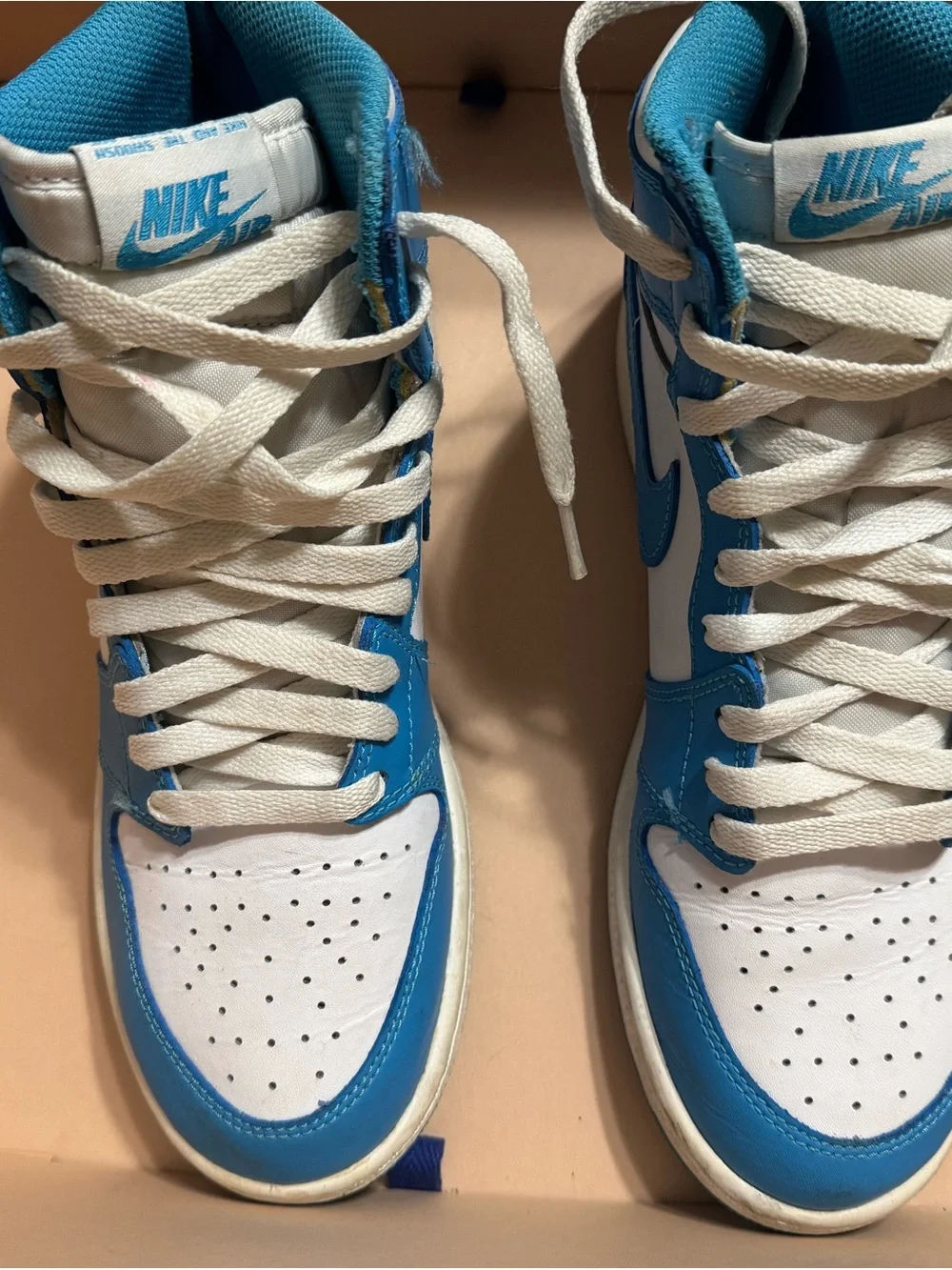Nike Light Blue and White Low-Top Sneakers